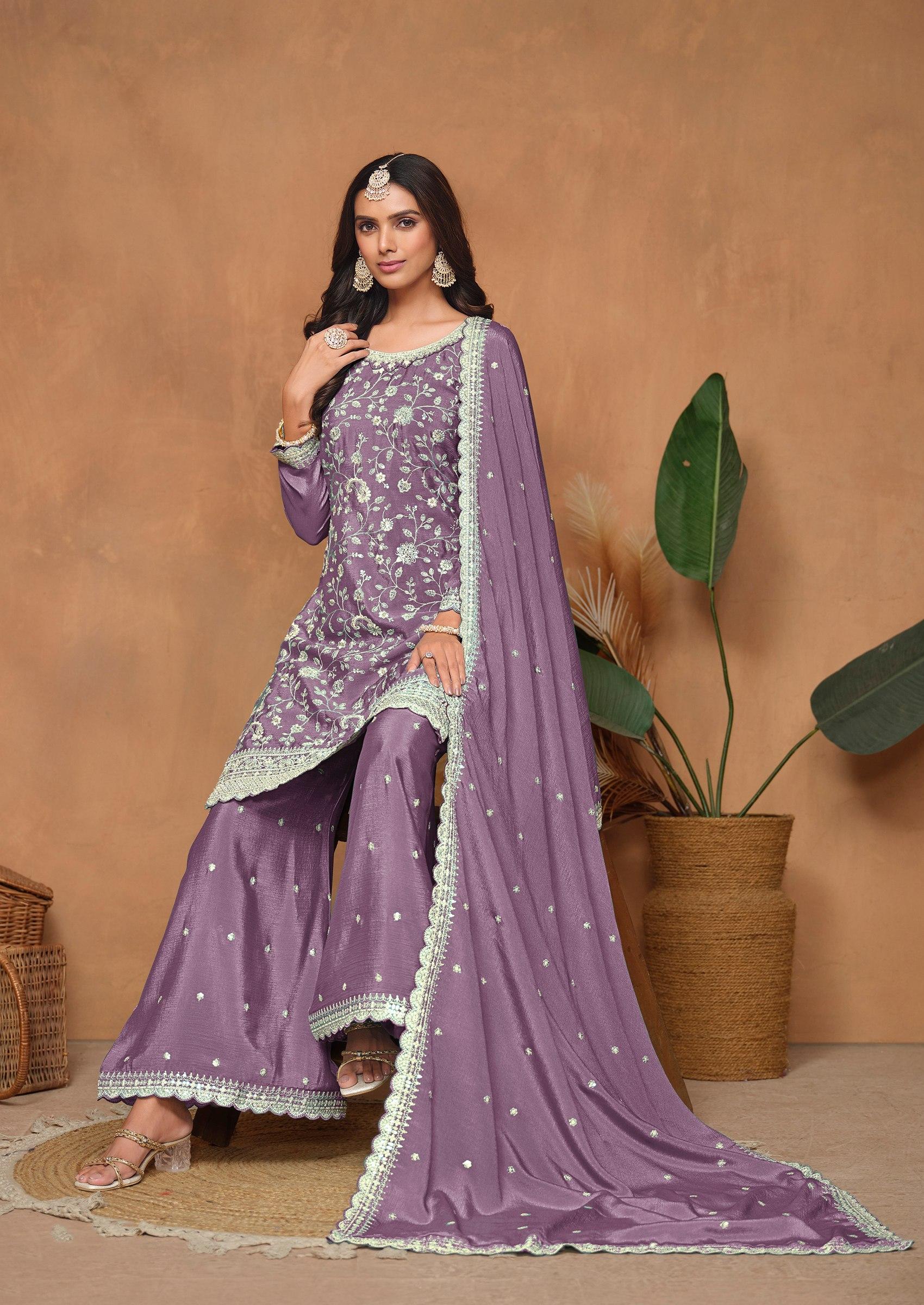 Aqua Blue Embroidered Poly Blend Kurta Set - Indya