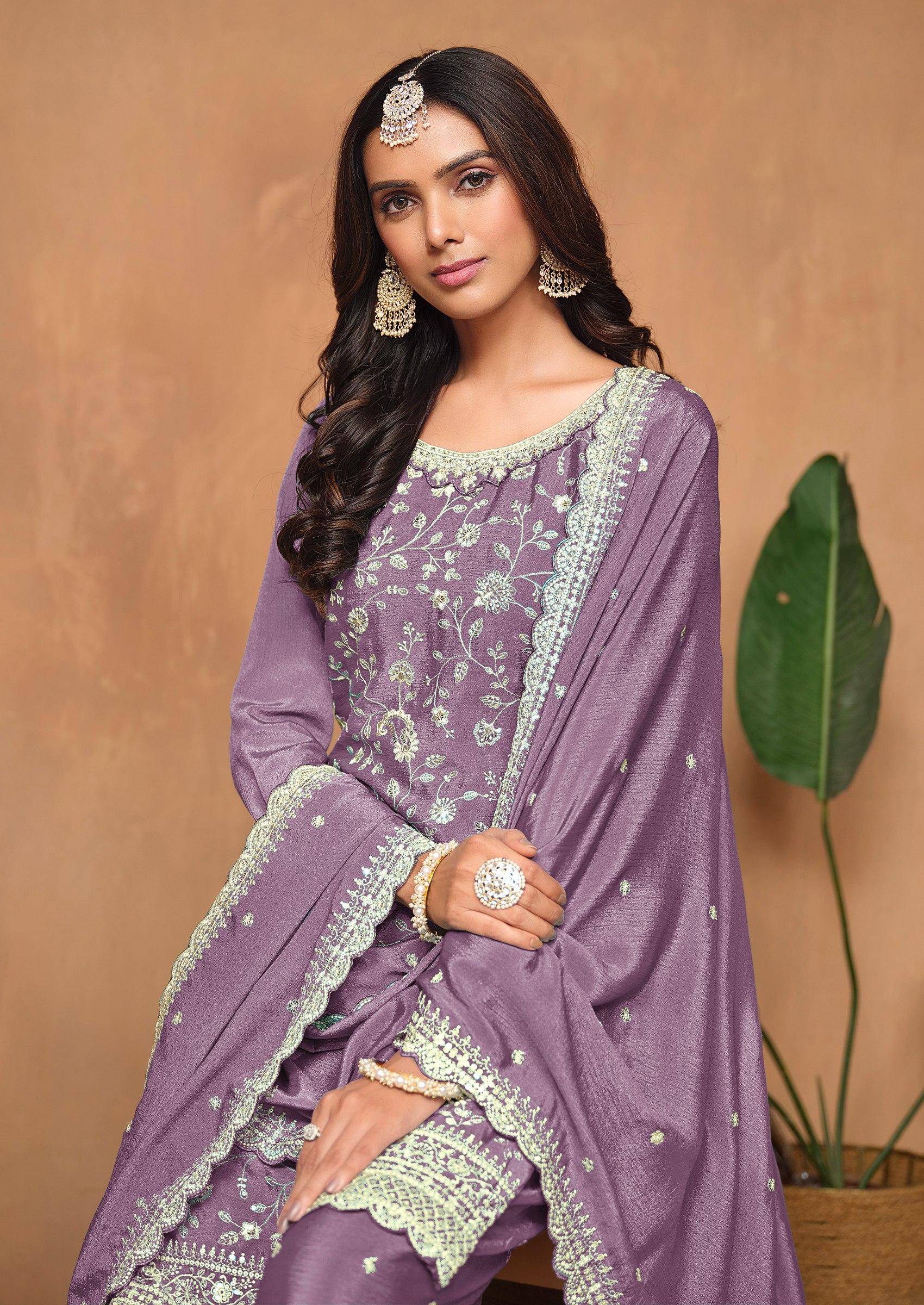 Aqua Blue Embroidered Poly Blend Kurta Set - Indya