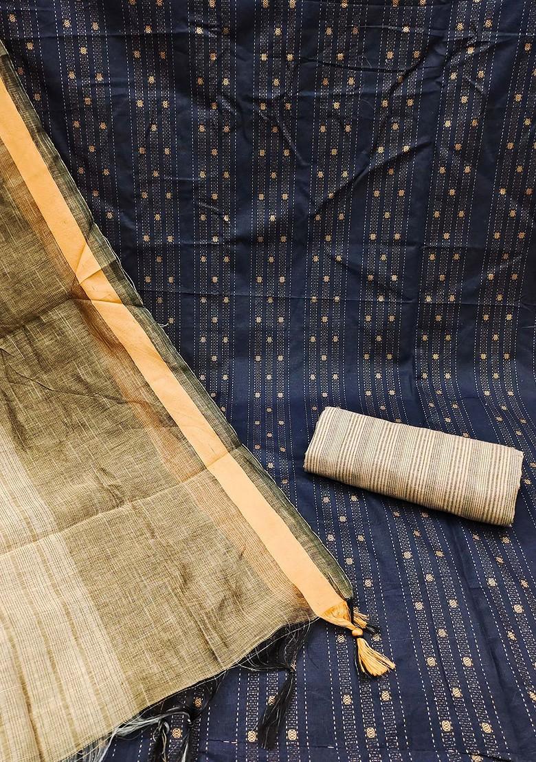 Blue Solid Pure Cotton Kurta Set