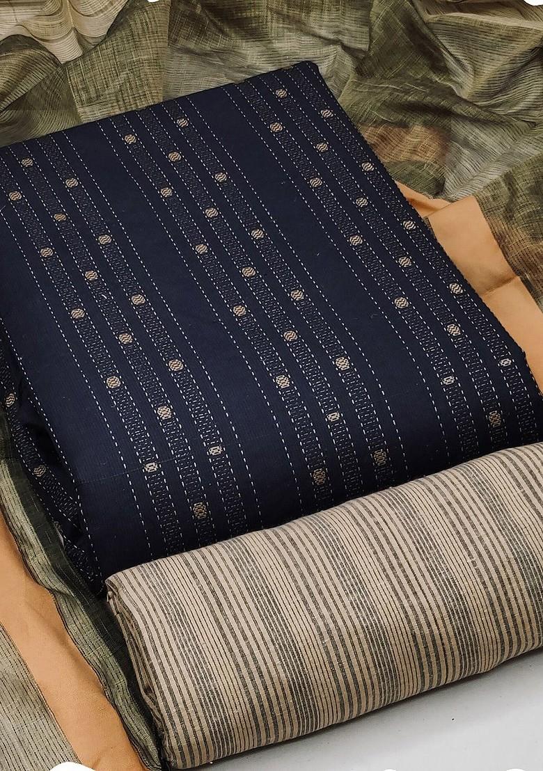 Blue Solid Pure Cotton Kurta Set