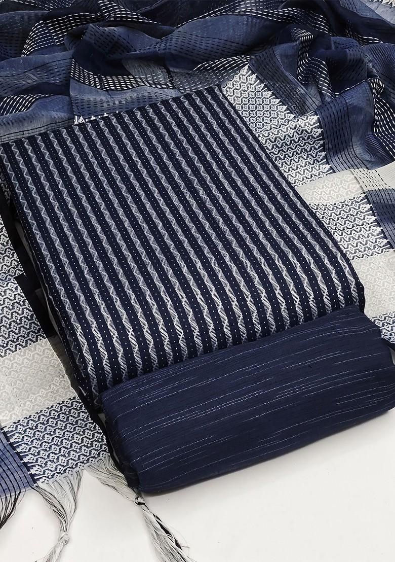 Blue Solid Pure Cotton Kurta Set