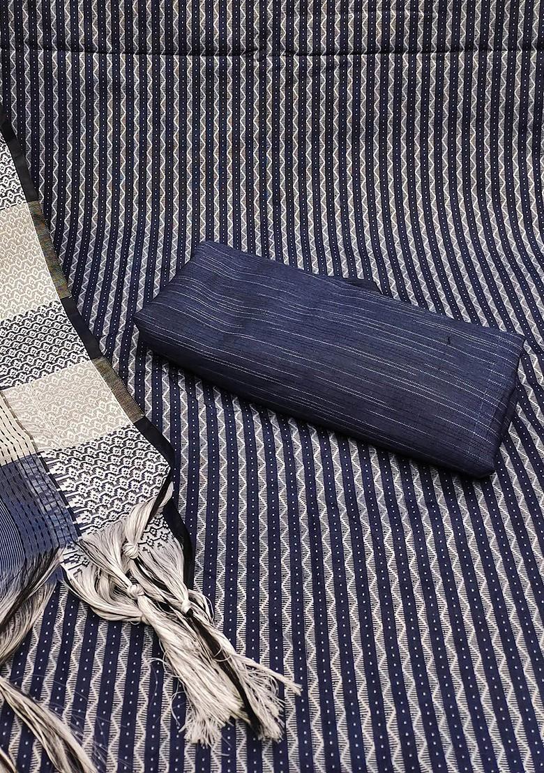 Blue Solid Pure Cotton Kurta Set