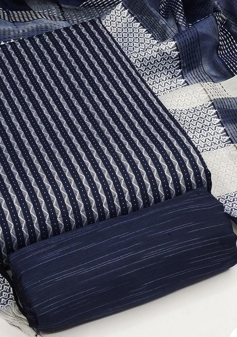 Blue Solid Pure Cotton Kurta Set