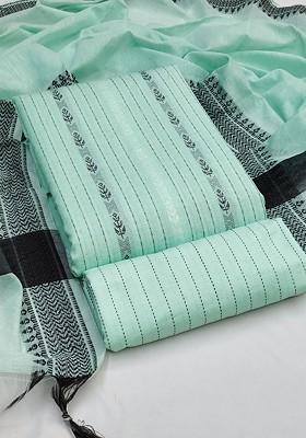 Sea Green Solid Pure Cotton Kurta Set