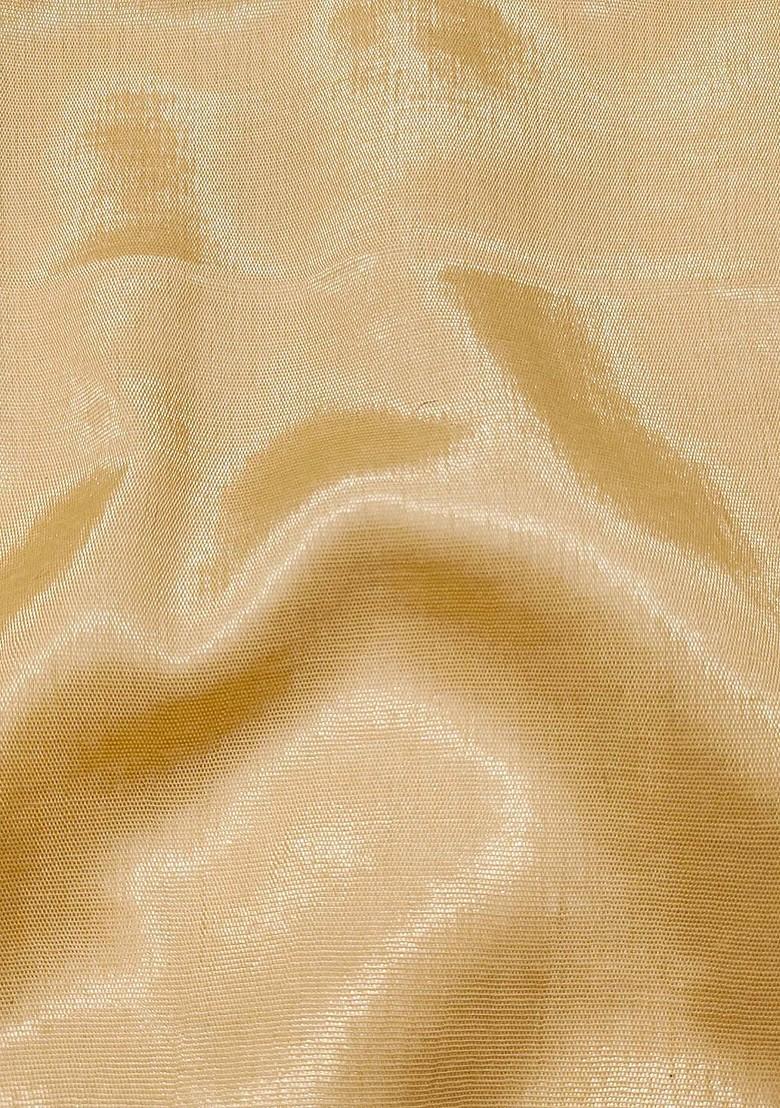 Beige Woven Pure Silk Kurta Set