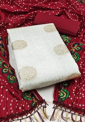 White Embellished Poly Blend Kurta Set