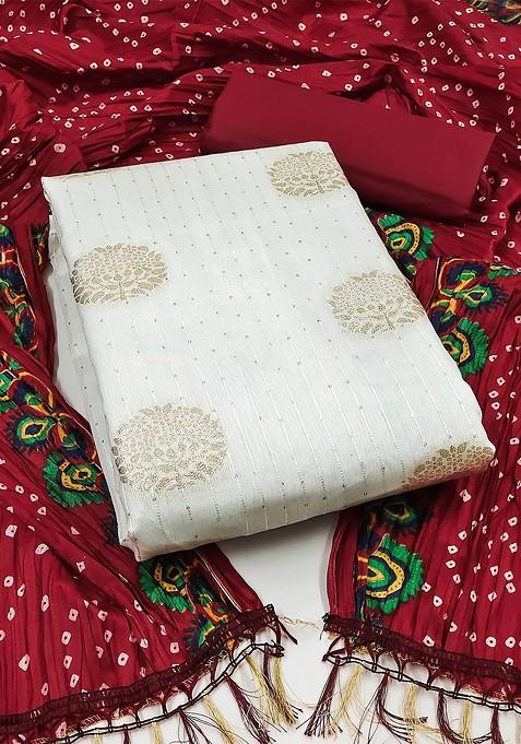 White Embellished Poly Blend Kurta Set