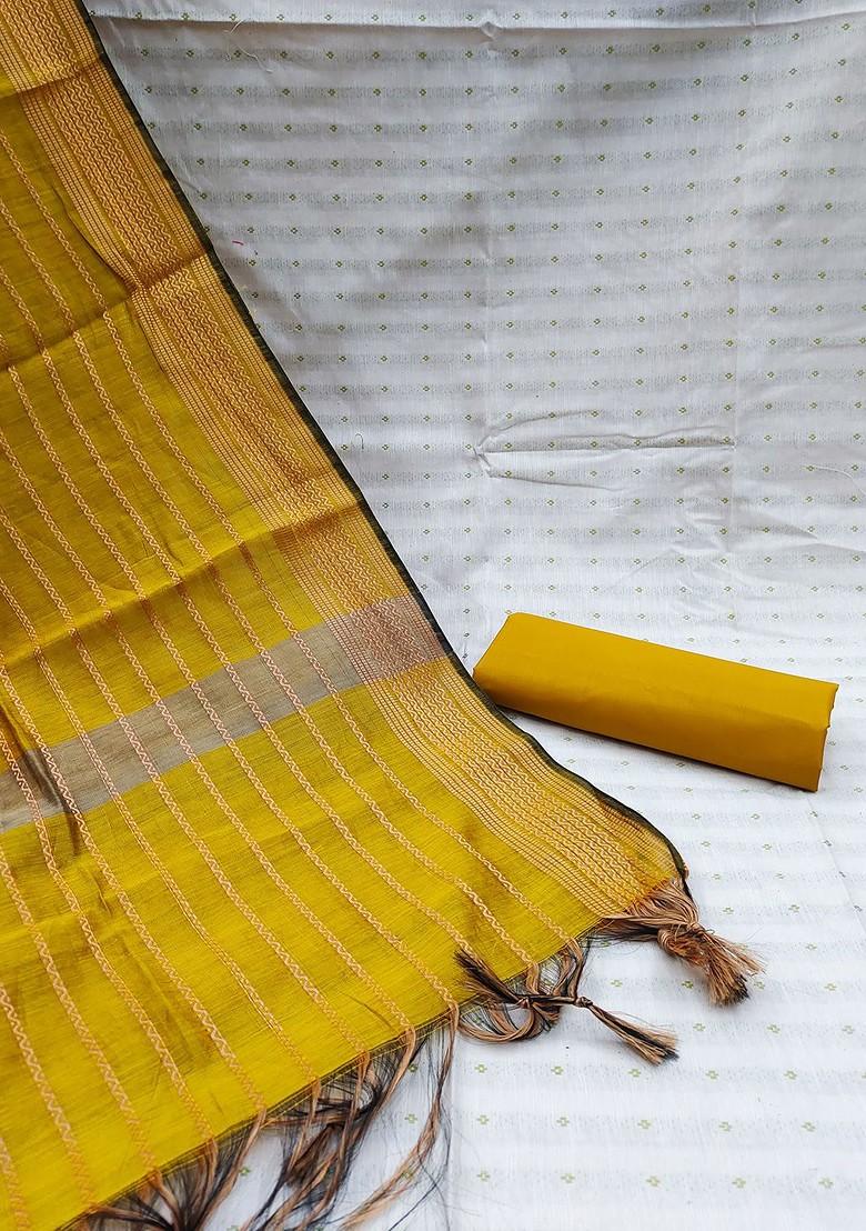 White Solid Pure Cotton Kurta Set