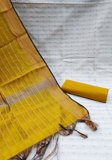 White Solid Pure Cotton Kurta Set