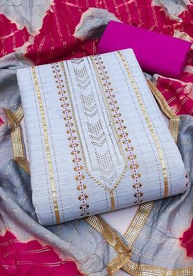 Turquoise Blue Embellished Poly Blend Kurta Set