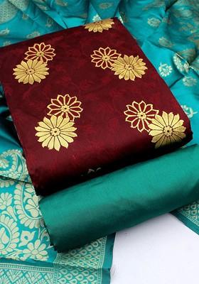 Brown Woven Poly Blend Kurta Set