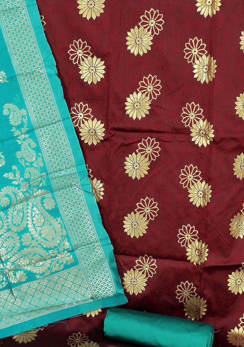 Brown Woven Poly Blend Kurta Set - Indya