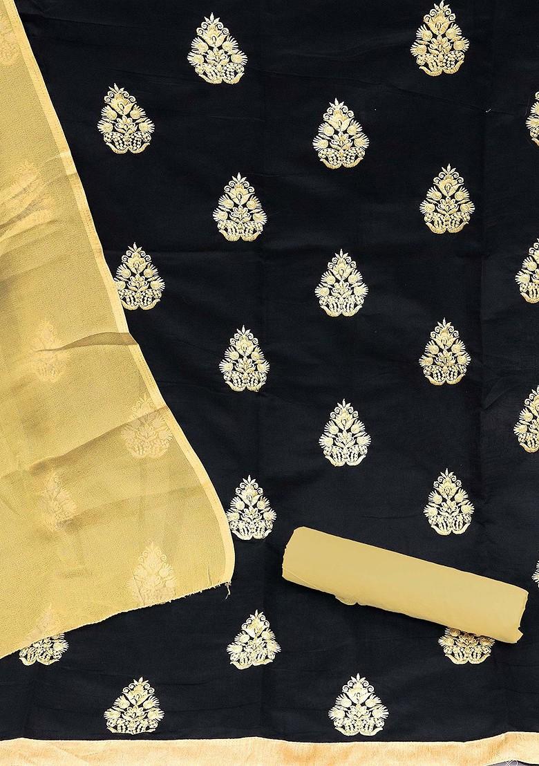 Black Embroidered Cotton Kurta Set
