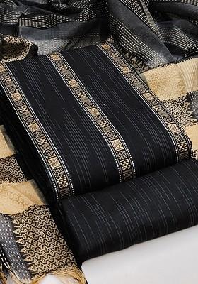 Black Ethnic Motifs Cotton Kurta Set