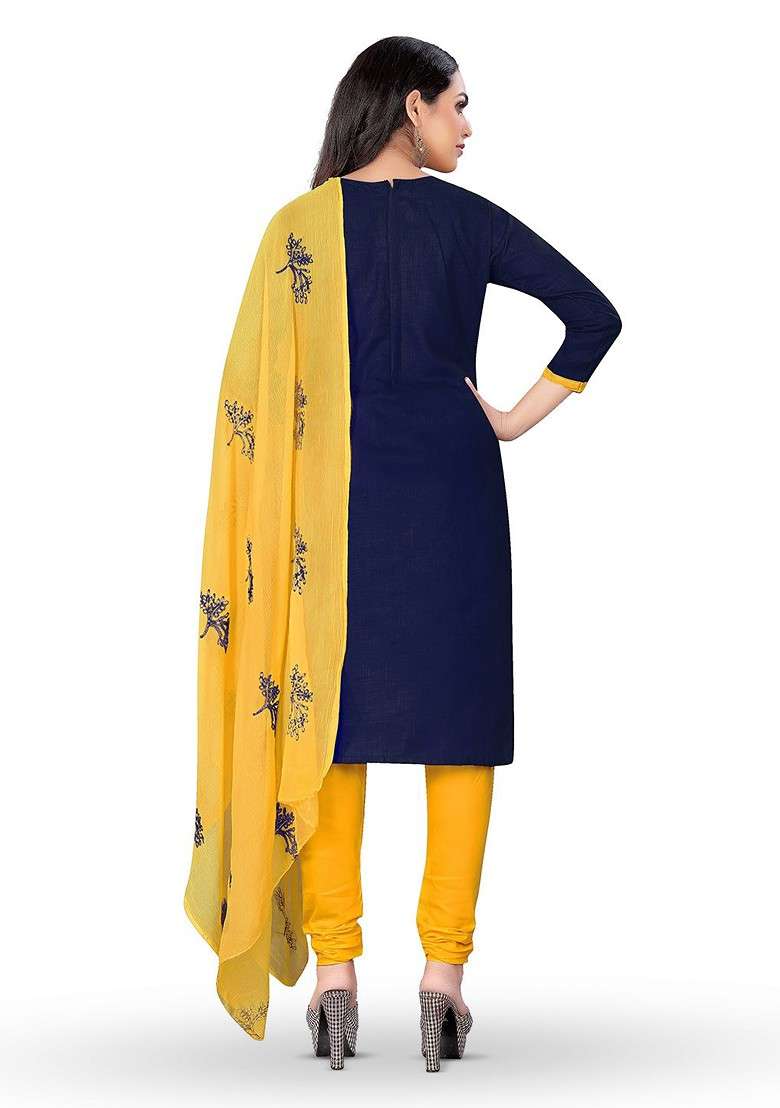 Blue Printed Poly Straight Kurta Set - Indya
