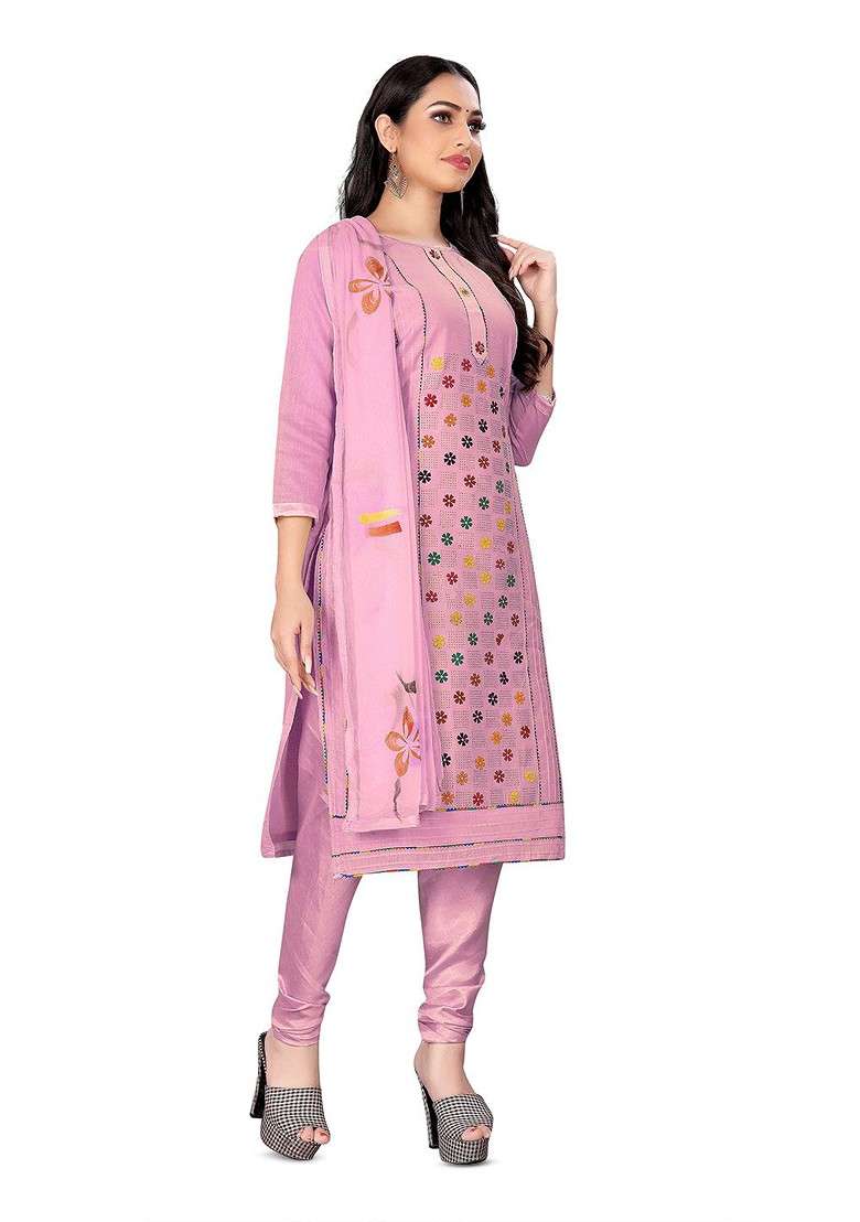 Pink Floral Print Poly Blend Kurta Set - Indya
