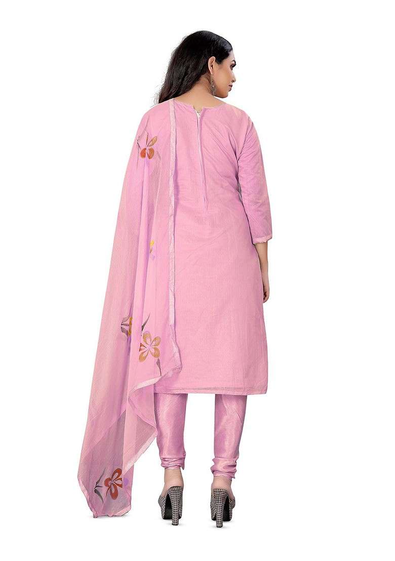 Pink Floral Print Poly Blend Kurta Set - Indya