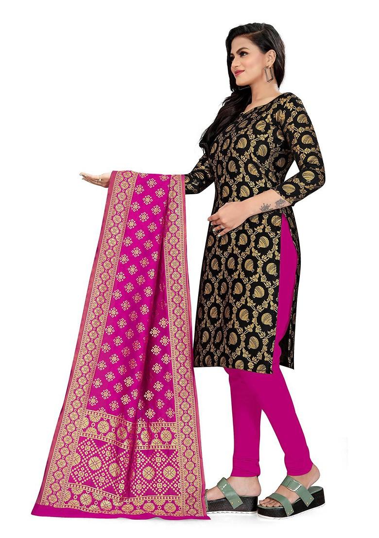 Black Woven Banarasi Silk Kurta Set
