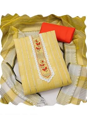 Yellow Embellished Poly Blend Kurta Set