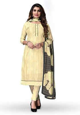 Yellow Woven Poly Blend Kurta Set