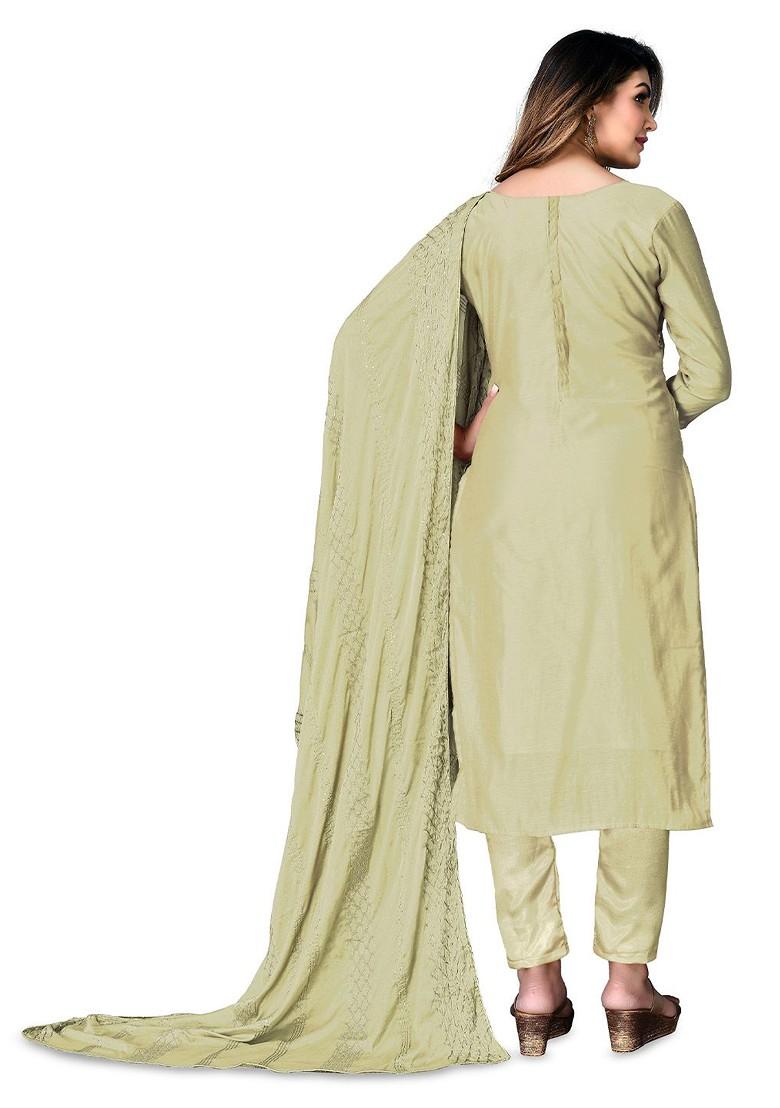 Green Printed Poly Blend Kurta Set