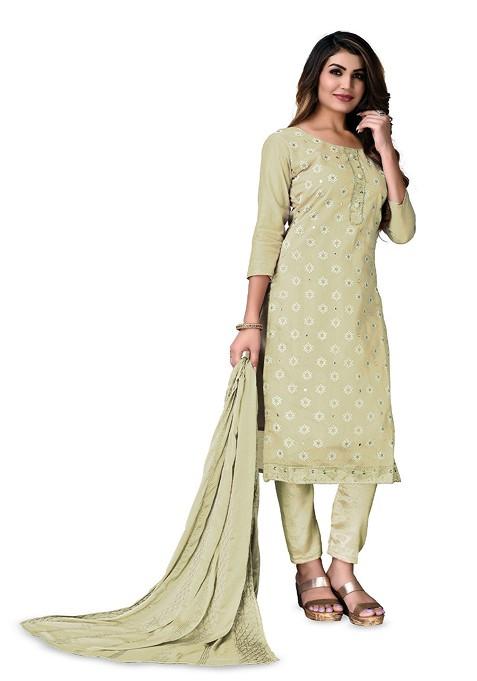 Green Printed Poly Blend Kurta Set
