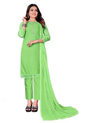 Green Embellished Pure Cotton Kurta Set