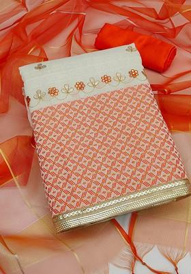 White Embroidered Poly Blend Kurta Set