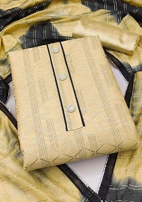 Yellow Woven Poly Blend Kurta Set