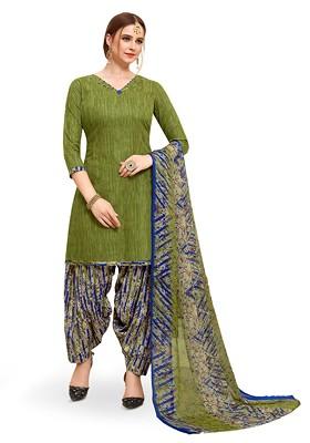 Green Printed Pure Cotton Kurta Set