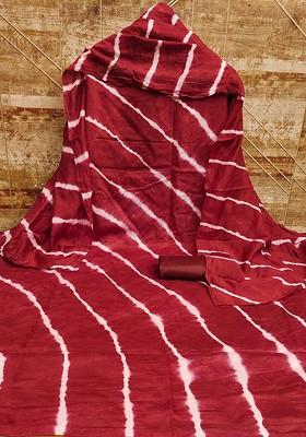 Maroon Printed Poly Blend Kurta Set