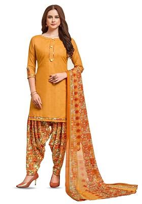 Yellow Printed Pure Cotton Kurta Set