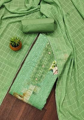 Lime Green Embroidered Poly Blend Kurta Set