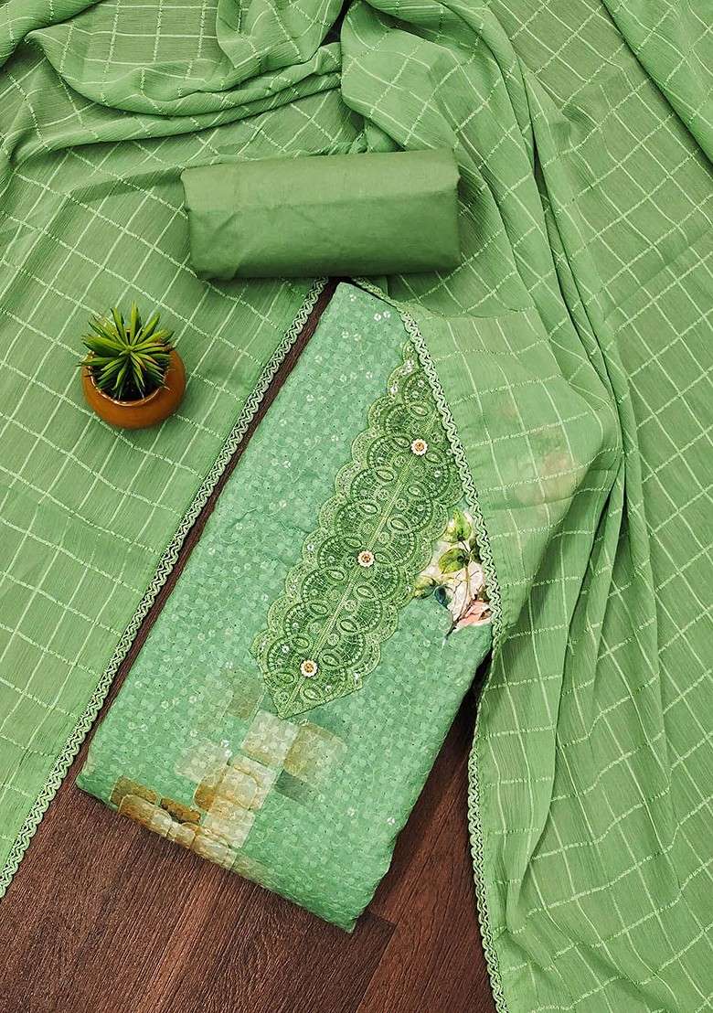 Lime Green Embroidered Poly Blend Kurta Set - Indya