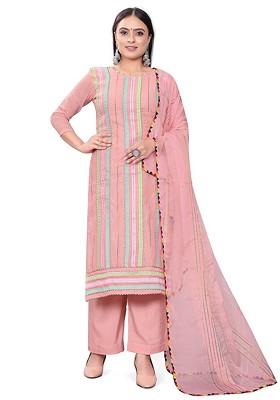 Pink Embroidered Cotton Kurta Set