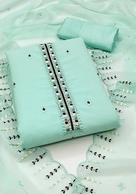 Sea Green Embroidered Silk Georgette Kurta Set