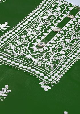 Green Embroidered Organza Kurta Set