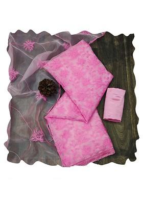 Pink Embroidered Organza Kurta Set