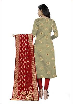 Maroon Woven Poly Blend Kurta Set