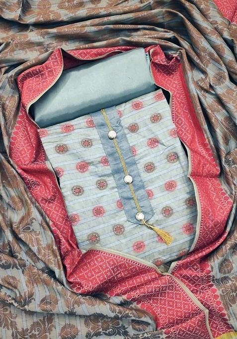 Blue Solid Pure Silk Kurta Set