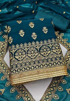 Sea Green Embroidered Silk Georgette Kurta Set