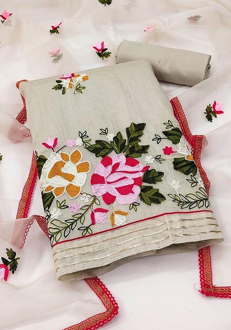 Green Embroidered Poly Blend Kurta Set