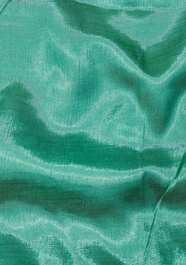 Sea Green Woven Pure Silk Kurta Set