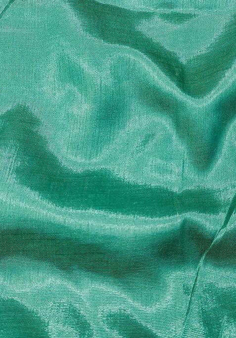 Sea Green Woven Pure Silk Kurta Set