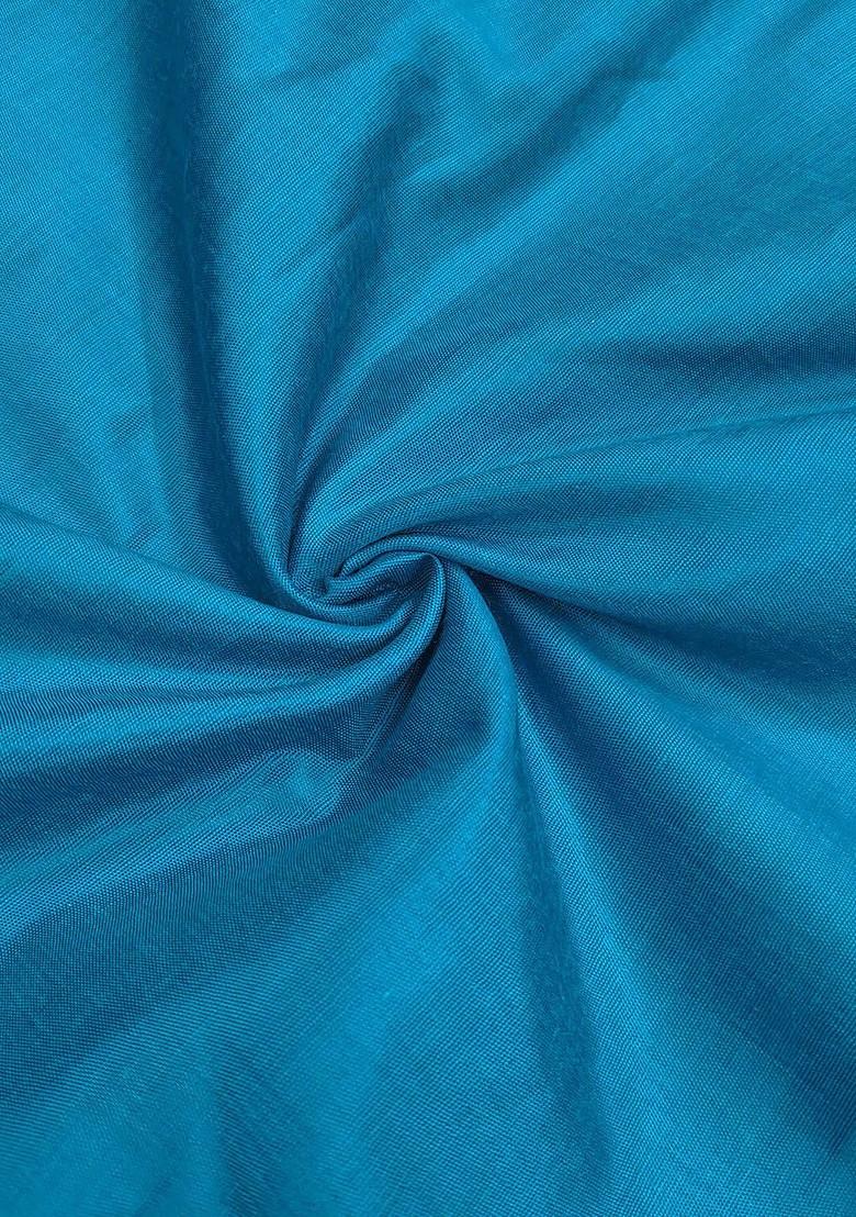 Blue Embellished Poly Blend Kurta Set - Indya