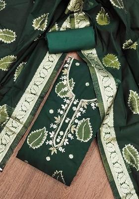 Green Floral Print Poly Blend Kurta Set