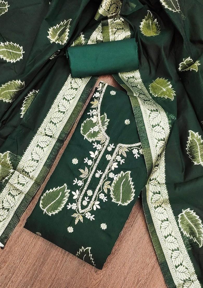Green Floral Print Poly Blend Kurta Set