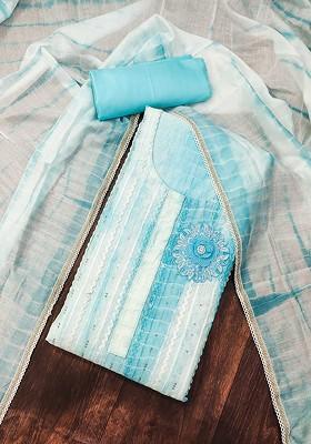 White Embroidered Poly Blend Kurta Set