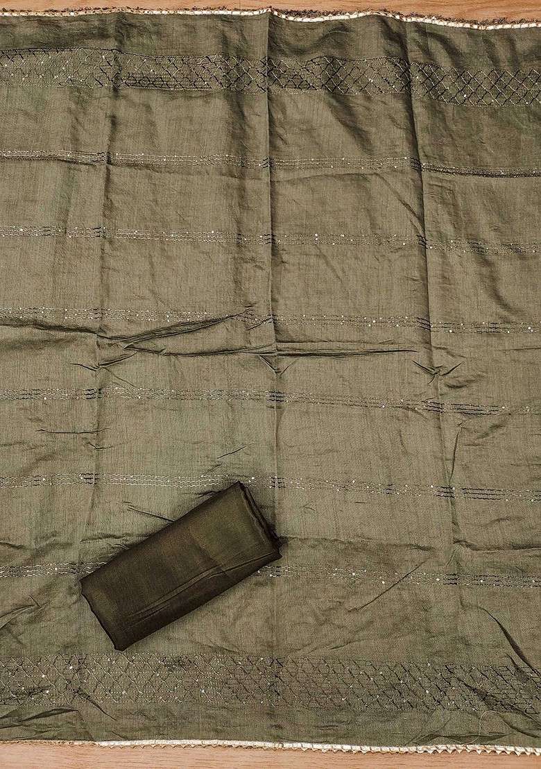 Green Embroidered Organza Straight Kurta Set - Indya