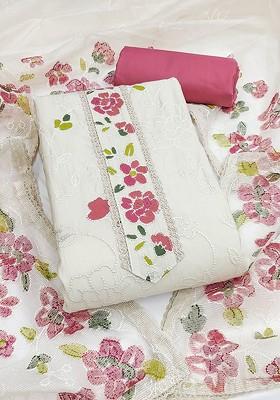 White Embellished Poly Blend Kurta Set